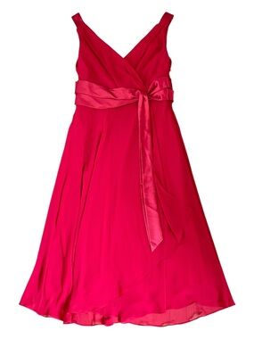 EVAN-PICONE Crimson Red Lined Chiffon Formal Cocktail  Valentine’s Dress Size 16